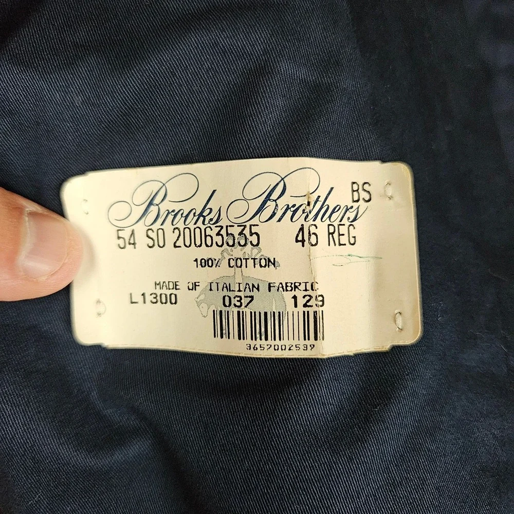 Brooks Brothers 346 Mens Navy Blue Cotton Sport Coat Blazer 46 Reg
